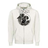 Oatmeal Heather mastodon Zipper Hoodie - artisFamous