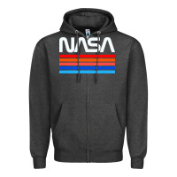 Charcoal Heather vintage retro nasa Zipper Hoodie - artisFamous