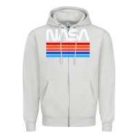 Dove Grey vintage retro nasa Zipper Hoodie - artisFamous