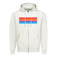 Oatmeal Heather vintage retro nasa Zipper Hoodie - artisFamous