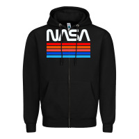 Black vintage retro nasa Zipper Hoodie - artisFamous