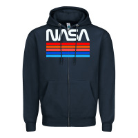Navy vintage retro nasa Zipper Hoodie - artisFamous