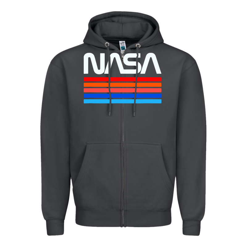 Vintage Retro Nasa Zipper Hoodie by artisFamous | Teevron