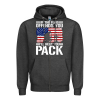Charcoal Heather if the flag offends you Zipper Hoodie - artisFamous
