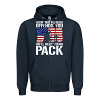 Navy if the flag offends you Zipper Hoodie - artisFamous