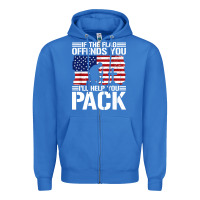 True Royal if the flag offends you Zipper Hoodie - artisFamous