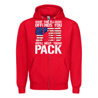 Red if the flag offends you Zipper Hoodie - artisFamous