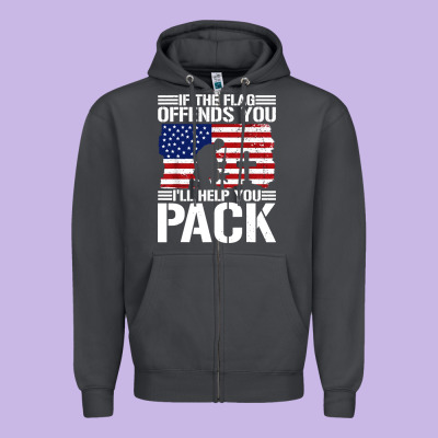 If The Flag Offends You Zipper Hoodie Designed By Artisfamous