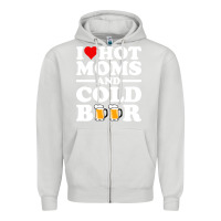 Dove Grey i love heart hot moms cold beer funny adult drinking joke Zipper Hoodie - artisFamous