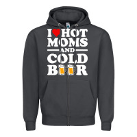 Smoke i love heart hot moms cold beer funny adult drinking joke Zipper Hoodie - artisFamous