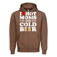 Chestnut i love heart hot moms cold beer funny adult drinking joke Zipper Hoodie - artisFamous