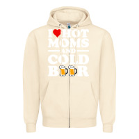Sandshell i love heart hot moms cold beer funny adult drinking joke Zipper Hoodie - artisFamous