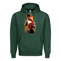 Sports Green bruce leroy Zipper Hoodie - artisFamous