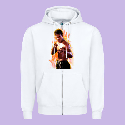 Bruce Leroy Zipper Hoodie Designed By Artisfamous