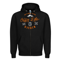 Black crater lake oregon national park vintage retro Zipper Hoodie - artisFamous