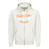 Oatmeal Heather crater lake oregon national park vintage retro Zipper Hoodie - artisFamous