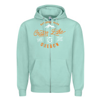 Seafoam crater lake oregon national park vintage retro Zipper Hoodie - artisFamous