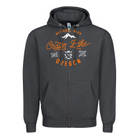Smoke crater lake oregon national park vintage retro Zipper Hoodie - artisFamous