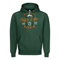 Sports Green crater lake oregon national park vintage retro Zipper Hoodie - artisFamous