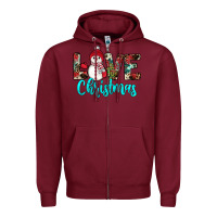Burgundy love christmas snowman Zipper Hoodie - JahusDesignShop