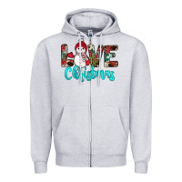 Heather Grey love christmas snowman Zipper Hoodie - JahusDesignShop