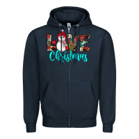 Navy love christmas snowman Zipper Hoodie - JahusDesignShop