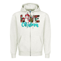 Oatmeal Heather love christmas snowman Zipper Hoodie - JahusDesignShop