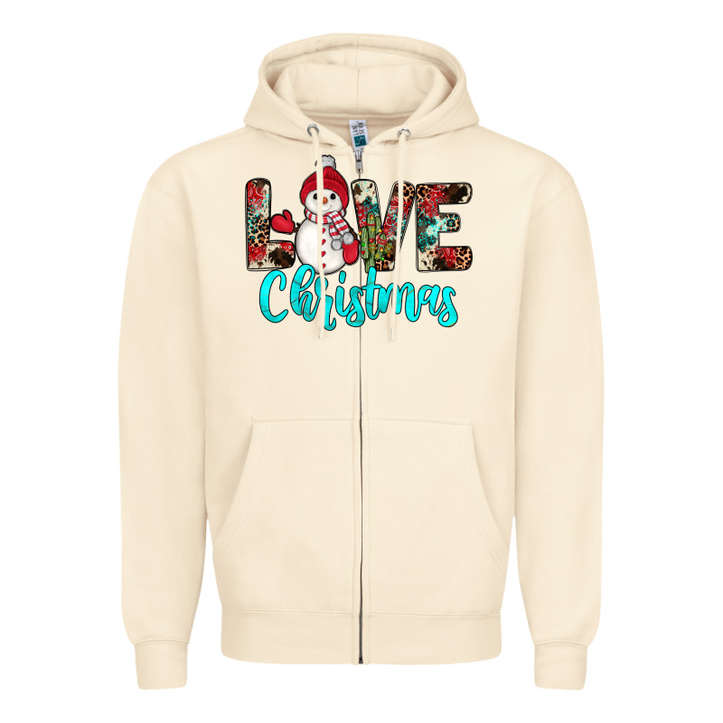 Love Christmas Snowman Zipper Hoodie by JahusDesignShop | Teevron