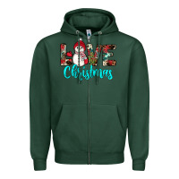 Sports Green love christmas snowman Zipper Hoodie - JahusDesignShop