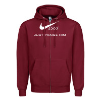 Burgundy jesus just praise him jesus surfed christian Zipper Hoodie - artisFamous