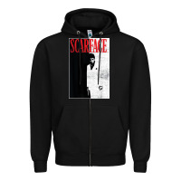 Black scarface distressed movie photo Zipper Hoodie - artisFamous