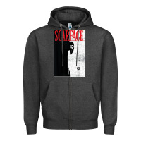 Charcoal Heather scarface distressed movie photo Zipper Hoodie - artisFamous