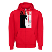 Red scarface distressed movie photo Zipper Hoodie - artisFamous