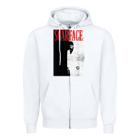 White scarface distressed movie photo Zipper Hoodie - artisFamous