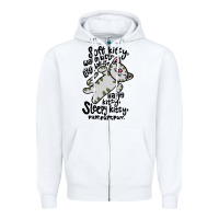 White soft kitty warm kitty Zipper Hoodie - artisFamous