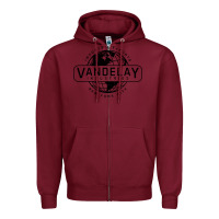 Burgundy vandelay nyc Zipper Hoodie - artisFamous