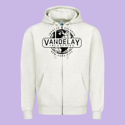 Vandelay Nyc Zipper Hoodie Designed By Artisfamous