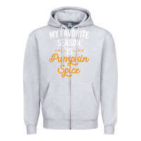 Heather Grey my favorite season is pumpkin spice Zipper Hoodie - artisFamous