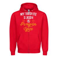 Red my favorite season is pumpkin spice Zipper Hoodie - artisFamous