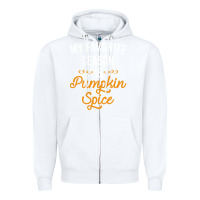 White my favorite season is pumpkin spice Zipper Hoodie - artisFamous