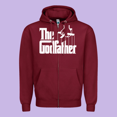 The Godfather Original White Title Zipper Hoodie Designed By Artisfamous