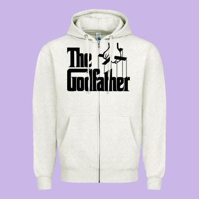 The Godfather Original White Title Zipper Hoodie Designed By Artisfamous
