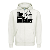 Oatmeal Heather the godfather original white title Zipper Hoodie - artisFamous