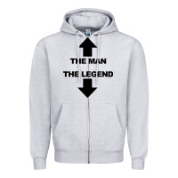 Heather Grey the man the legend funny adult humor Zipper Hoodie - artisFamous