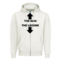 Oatmeal Heather the man the legend funny adult humor Zipper Hoodie - artisFamous