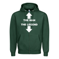 Sports Green the man the legend funny adult humor Zipper Hoodie - artisFamous
