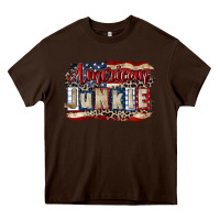 Chocolate Brown American junkie 4th of july Heavy Core Tee - CowGirlArtShop