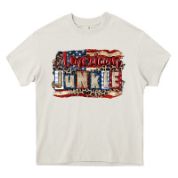 Cream American junkie 4th of july Heavy Core Tee - CowGirlArtShop