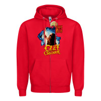 Red bark at the moon Zipper Hoodie - artisFamous