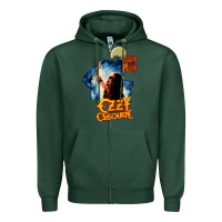 Sports Green bark at the moon Zipper Hoodie - artisFamous